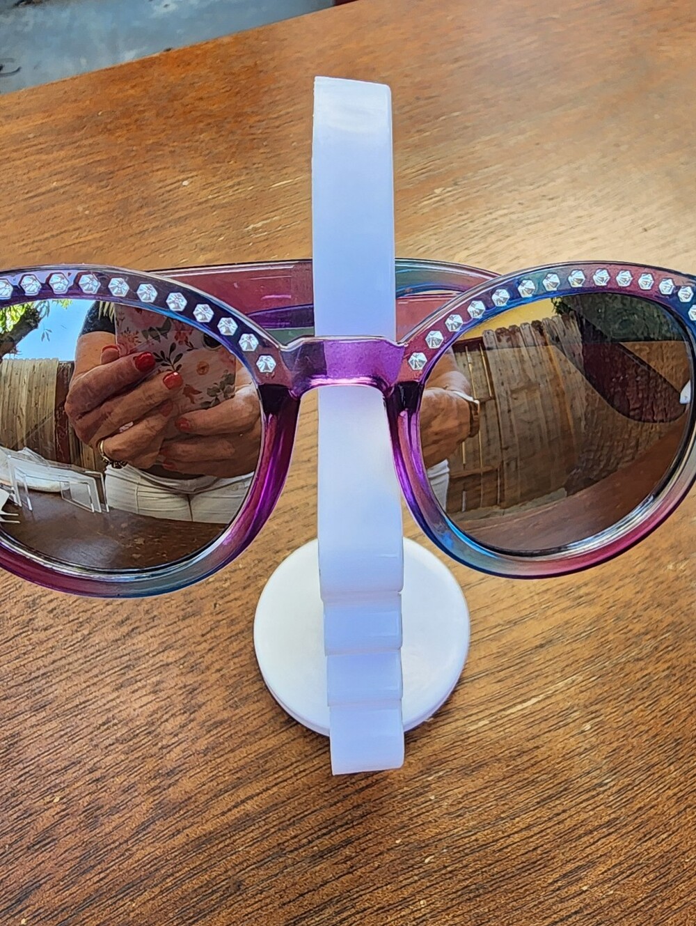 Bling Rhinestone Ombre Sunglasses Blue Purple Pink Classic Frame Festival Rave